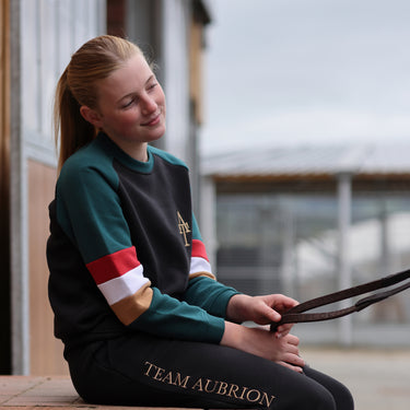 Buy the Shires Aubrion Young Rider Black Team Sweatshirt | Online for Equine