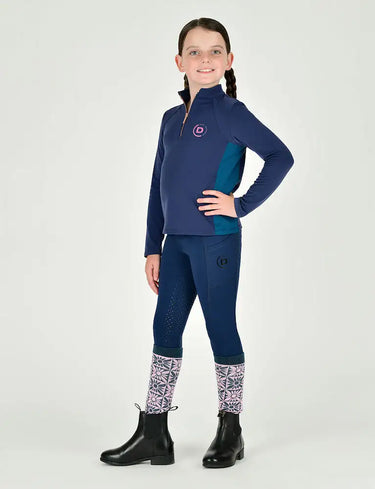 Buy Dublin Girls Long Sleeve Navy Brushed Base Layer Top| Online for Equine