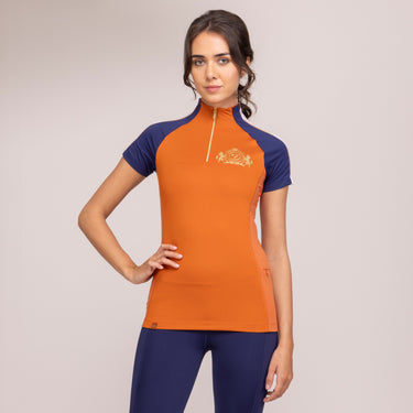 Shires Rust Aubrion Team Short Sleeve Base Layer - XX Large (UK 18)| Online For Equine