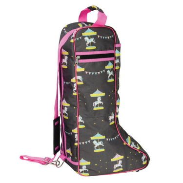 Merry Go Round Boot Bag-Grey/Pink