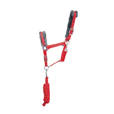 HY Sport Active Head Collar & Lead Rope Rosette Red