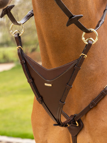 Buy Le Mieux Kudos Bib Martingale Attachment Havana/Brass | Online for Equine