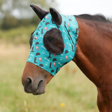Hy Equestrian Lycra Boot & Bit Print Fly Mask| Online For Equine