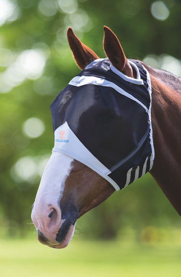 Buy the Shires Black Fine Mesh Fly Mask with Ear Holes | Online for Equine