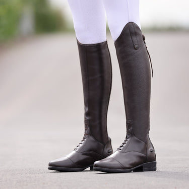 Buy the Shires Moretta Brown Regular Leg Length Gianna Lace Front Long Leather Riding Boots  | Online for Equine