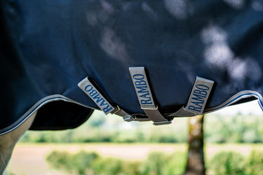 Horseware Ireland Rambo 1680D Turnout Rug 250G Vl Navy / Thunderstorm Grey & Silver| Online For Equine