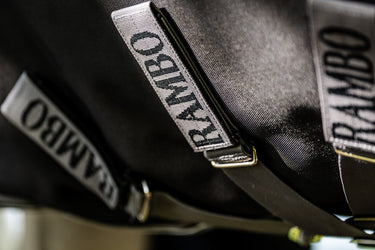 Horseware Ireland Rambo 1680D Turnout Rug 250G Vl Black / Thunderstorm Grey & Silver| Online For Equine