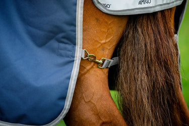Horseware Ireland Amigo 1200D Turnout Rug 250G Navy / Titanium Grey & Silver| Online For Equine