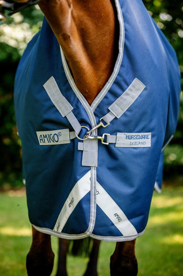 Horseware Ireland Amigo 1200D Wug Turnout Rug 250G Navy / Titanium Grey & Silver| Online For Equine