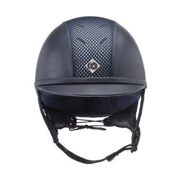 Buy Charles Owen Navy / Silver Ayr8 Plus Leather Look Riding Hat | Online for Equine