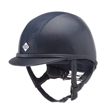 Buy Charles Owen Navy / Silver Ayr8 Plus Leather Look Riding Hat | Online for Equine