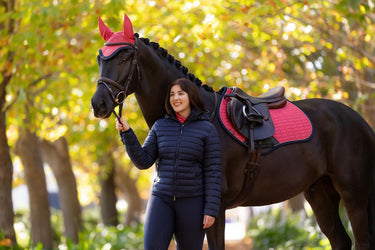 LeMieux Rose Hooded Puffer Jacket Navy
