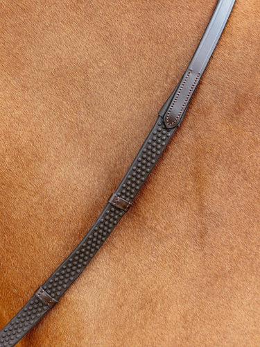 LeMieux Soft Rubber Reins with Stoppers Havana/Brass