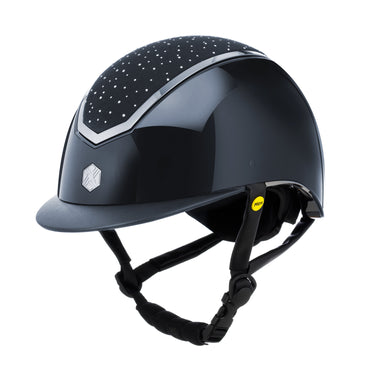Buy Charles Owen EQX Kylo Navy Gloss & Silver Crystal MIPS Adjustable Riding Hat| Online for Equine
