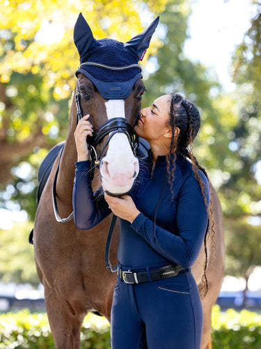 LeMieux Essence Acoustic Fly Hood Navy| Online For Equine