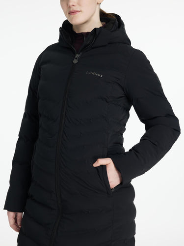 LeMieux Ladies Hayley Water Resistant Longline Puffer Coat Black| Online For Equine