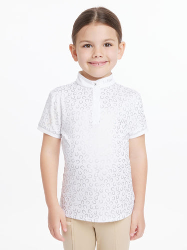 LeMieux Young Rider Mini Bella Show Shirt White/Horseshoes| Online For Equine