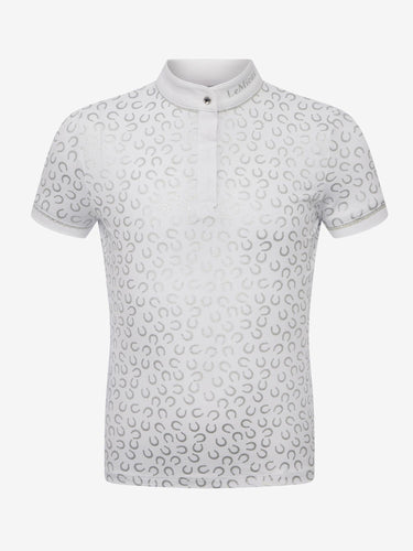 LeMieux Young Rider Mini Bella Show Shirt White/Horseshoes| Online For Equine