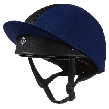 Buy the Charles Owen Navy Pro II Plus Lycra Hat Silk | Online for Equine
