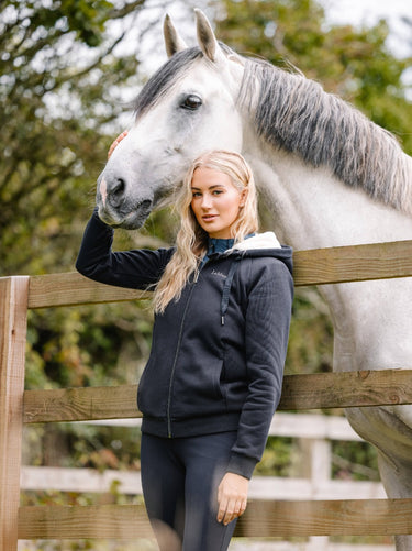 Buy the Le Mieux Sherpa Fleece Lined Hoodie Navy|Online for Equine
