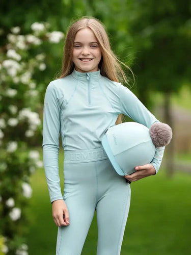 LeMieux Pom Hat Silk Aqua/Lagoon| Online For Equine
