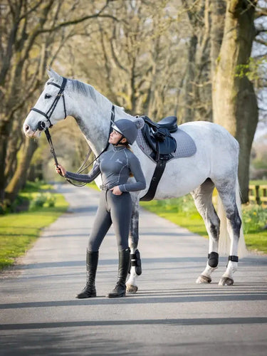 LeMieux Luxury Suede Close Contact Jump Square Grey| Online For Equine