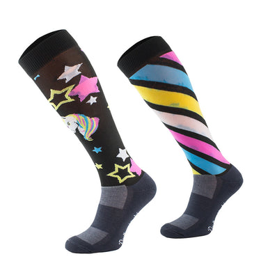 Comodo Adults Black Unicorn Novelty Socks -Euro 39-42 (UK 5.5-8)