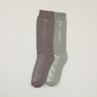 Toggi Eco Tek Socks 2 Pack-One Size (UK 4-8)-Nickel/Pistachio