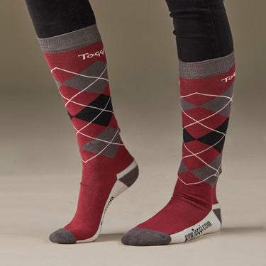 Toggi Argyle Long Riding Socks (3 Pack)-One Size (UK 4-8)-Mixed