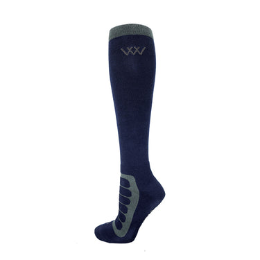 Woof Wear Navy Grey Long Bamboo Tech Riding Sock