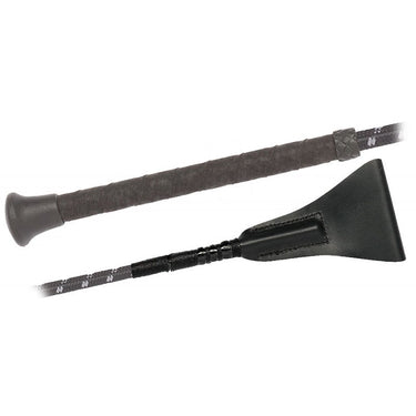Buy Fleck Nylon Weave Soft Wrapped Grip Jump Whip-26" (66cm)-Black| Online for Equine