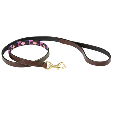 Buy Weatherbeeta Polo Leather Cowdray Brown/Purple/Purple Dog Lead | Online for Equine