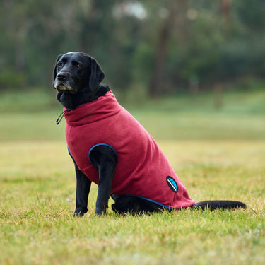 Weatherbeeta Comfitec Fleece Zip Dog Coat Burgundy/ Navy