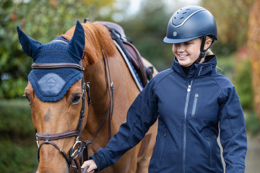 Buy Charles Owen EQX Kylo Navy Matte & Pewter Gloss MIPS Adjustable Riding Hat | Online for Equine