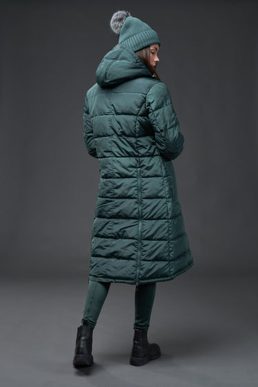 Buy Equipage Ladies Quilted Candice Spruce Green Long Jacket | Online for Equine