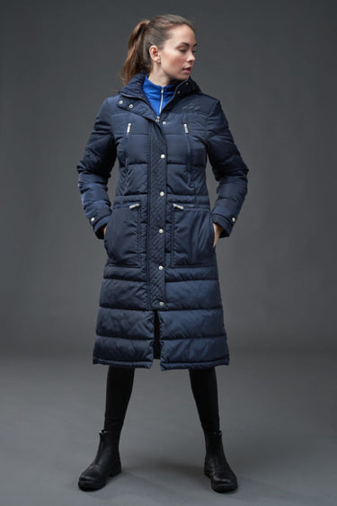 Buy Equipage Ladies Quilted Candice Navy Long Jacket | Online for Equine