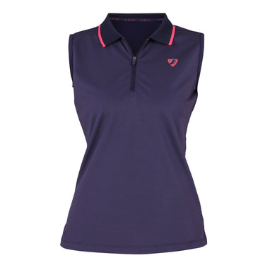 Buy the Shires Aubrion Navy Poise Ladies Sleeveless Tech Polo | Online for Equine