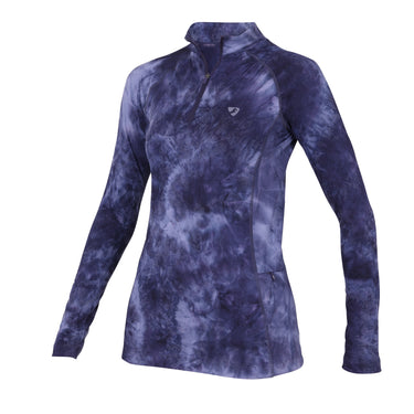 Buy the Shires Aubrion Revive Ladies Navy Tie Dye Long Sleeve Base Layer | Online For Equine 