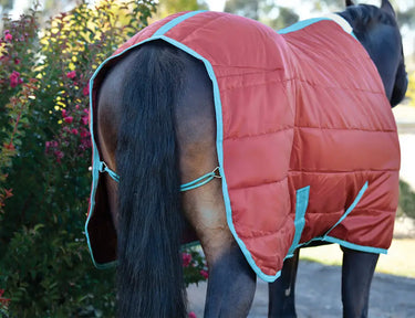 Weatherbeeta Red/Blue/Beige Comfitec 210D Channel Quilt Standard Neck Medium/Lite Turnout Rug