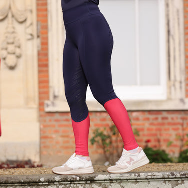 Buy the Shires Aubrion Navy Rhythm Mesh Ladies Riding Tights | Online For Equine 