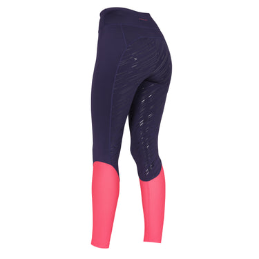 Buy the Shires Aubrion Navy Rhythm Mesh Ladies Riding Tights | Online For Equine 