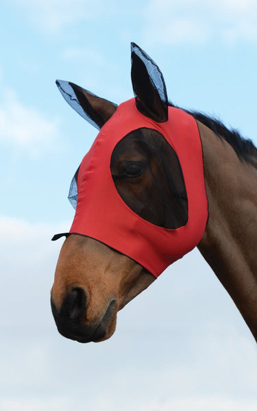 Buy Weatherbeeta Red Stretch Bug Dual Eye Saver Fly Mask With Ears |  Online for Equine