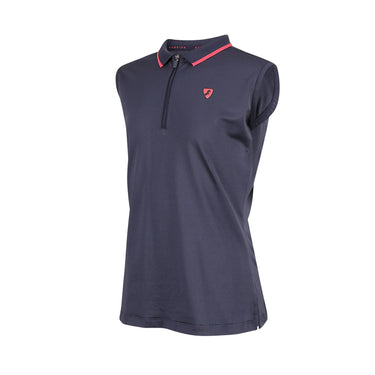 Buy the Shires Aubrion Young Rider Navy Poise Sleeveless Tech Polo | Online for Equine