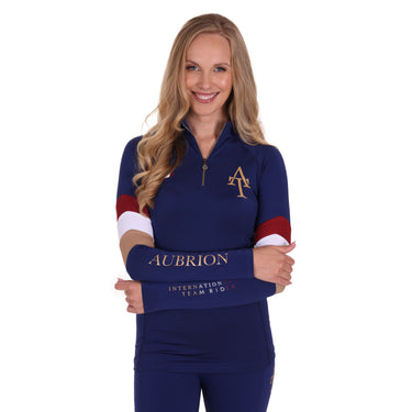 Buy the Shires Aubrion Navy Team Long Sleeve Base Layer | Online for Equine
