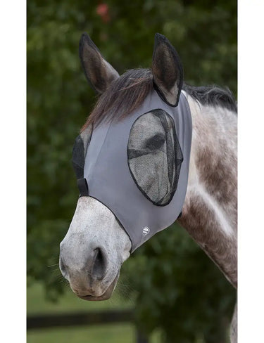 Buy the Weatherbeeta Grey/Black Deluxe Stretch Bug Eye Saver With Ears | Online For Equine