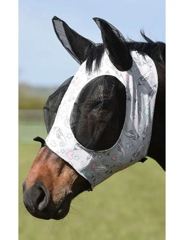 Buy the WeatherBeeta Sea Unicorn Print Deluxe Stretch Bug Eye Saver With Ears | Online For Equine