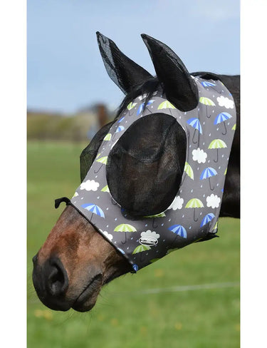 Buy the WeatherBeeta Umbrella Print Deluxe Stretch Bug Eye Saver With Ears | Online For Equine 