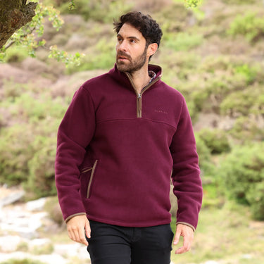 Shires Maroon Aubrion Core Half Zip Fleece - Gents| Online For Equine