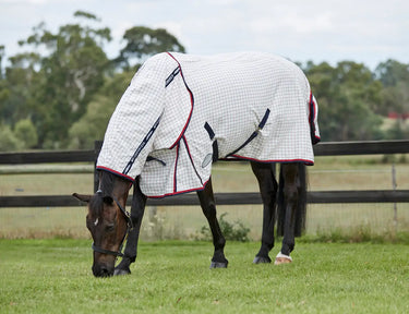 Buy Weatherbeeta White/Navy/Red Summer Sheet Lite IV Combo Neck| Online for Equine