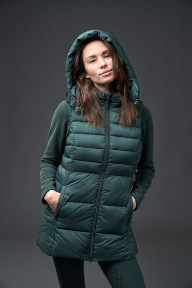 Buy Equipage Ladies Quilted Jill Spruce Green Winter Gilet | Online for Equine
